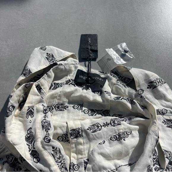 Rare Vanessa Mooney Elizabeth Jacquard Printed Cotton Button Down Dress NWT - Picture 2 of 3